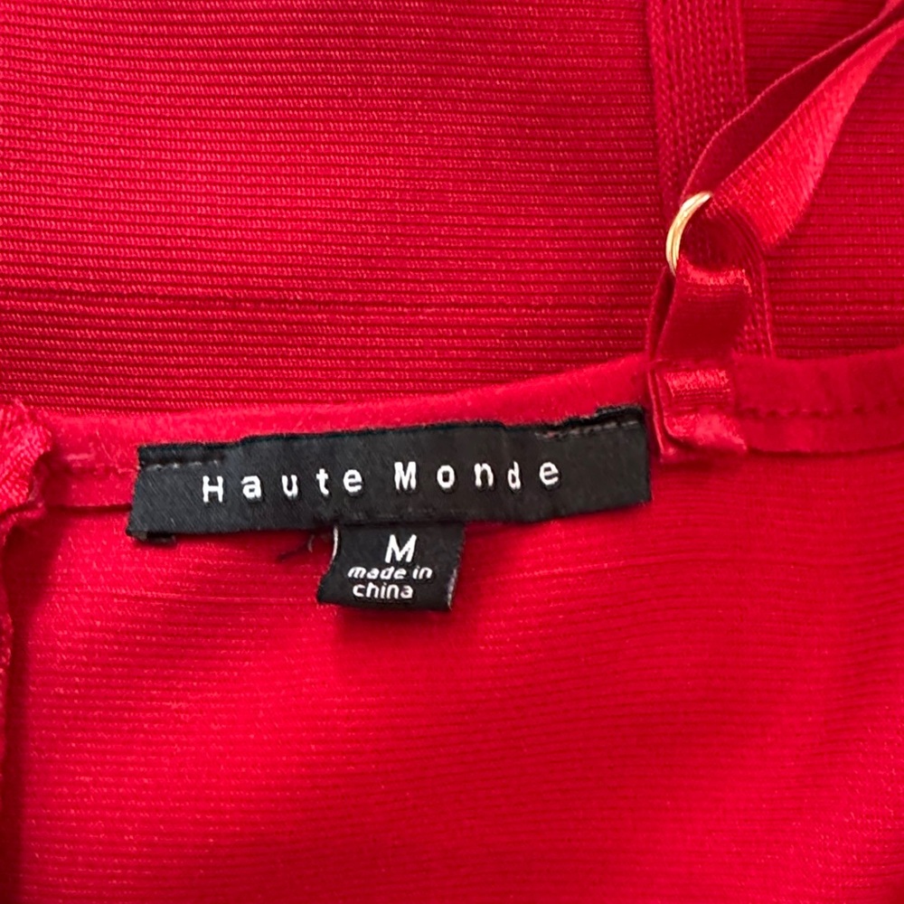 Haute Monde Ruby Red Bodycon Mini Dress Sweetheart Neckline – Size M - Picture 7 of 7